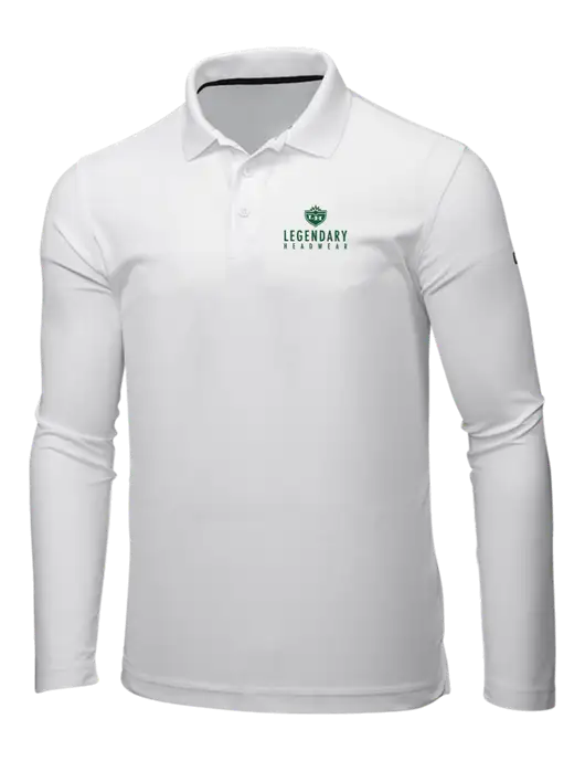 OGIO Bright White Caliber 2.0 Long Sleeve Polo w/Legendary Logo