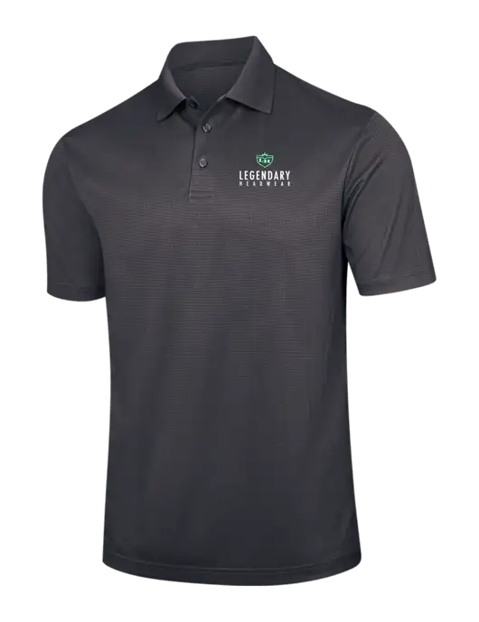 Dark Grey Performance Fine Jacquard Polo w/Legendary Logo