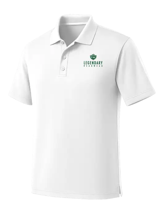 White Dry Zone UV Micro Mesh Polo w/Legendary Logo