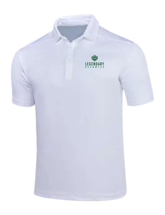 White Posi-UV Pro Polo w/Legendary Logo