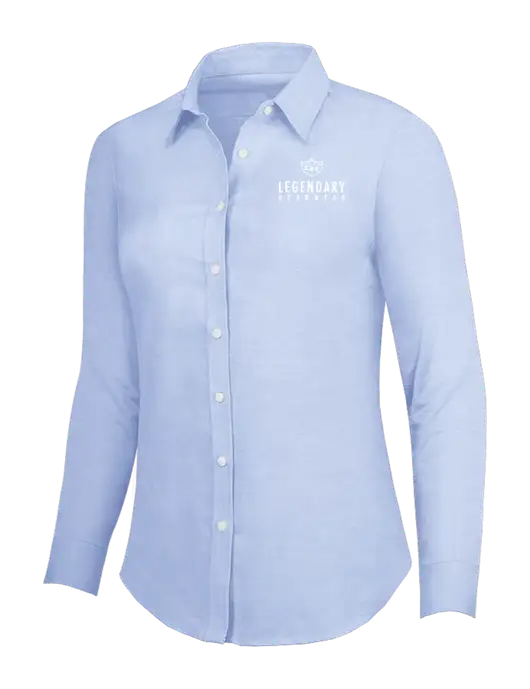 Light Blue Womens SuperPro Oxford Shirt w/Legendary Logo