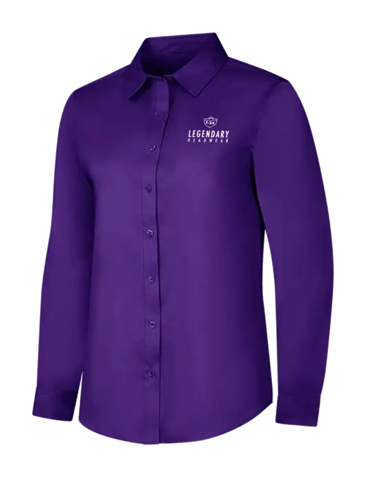 Purple Womens Long Sleeve Superpro React Twill Shirt w/Legendary Logo