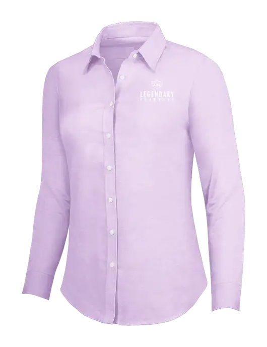 Soft Purple Womens SuperPro Oxford Shirt w/Legendary Logo
