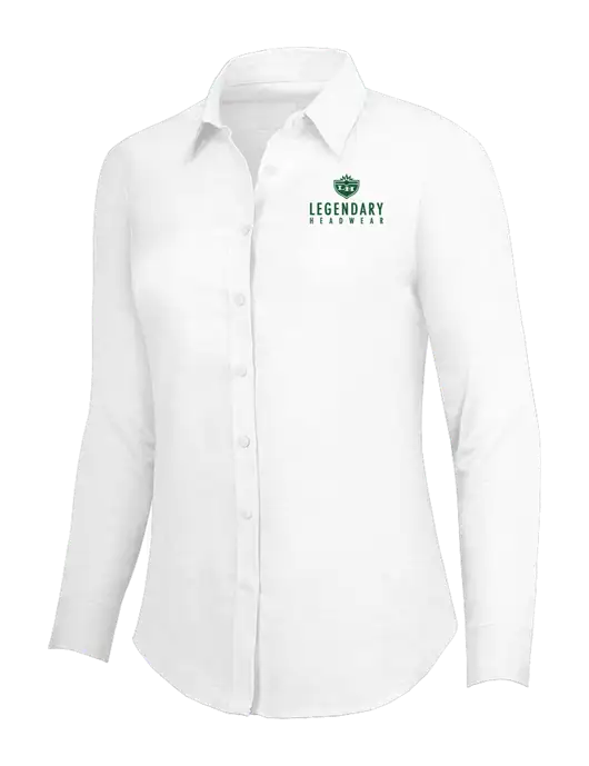 White Womens SuperPro Oxford Shirt w/Legendary Logo