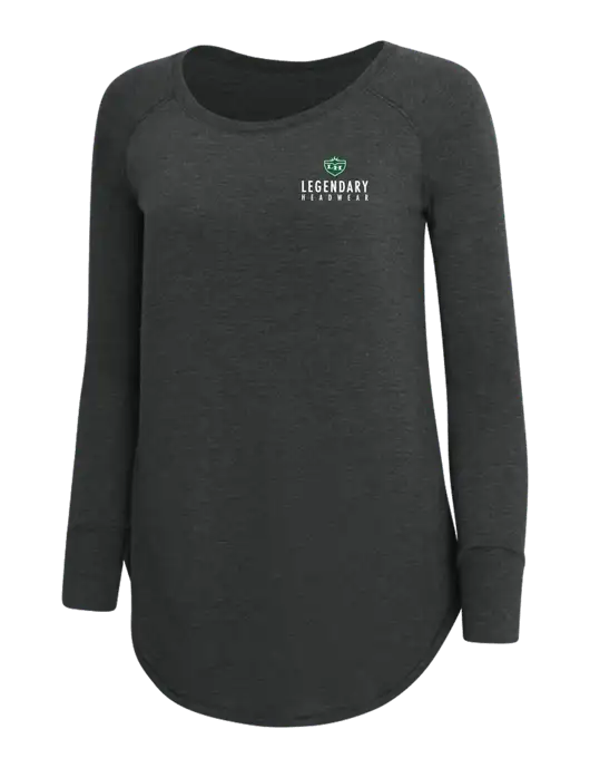 Womens Perfect Wide Collar Tunic Tri-Blend Black Frost 4.5 oz T-Shirt w/Legendary Logo