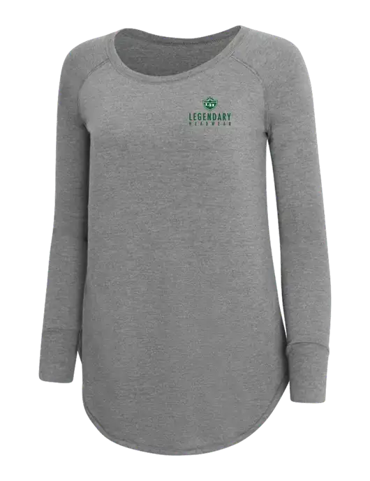 Womens Perfect Wide Collar Tunic Tri-Blend Grey Frost 4.5 oz T-Shirt w/Legendary Logo