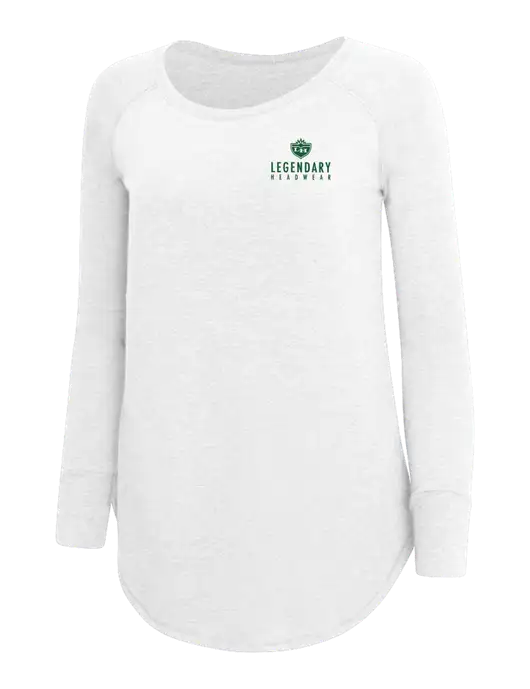 Womens Perfect Wide Collar Tunic Tri-Blend White 4.5 oz T-Shirt w/Legendary Logo