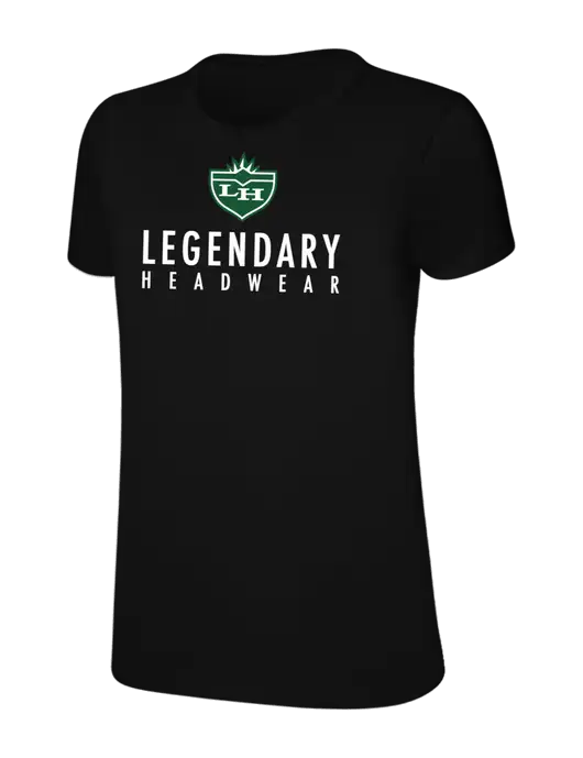 Womens Ring Spun Jet Black 4.5 oz T-Shirt w/Legendary Logo