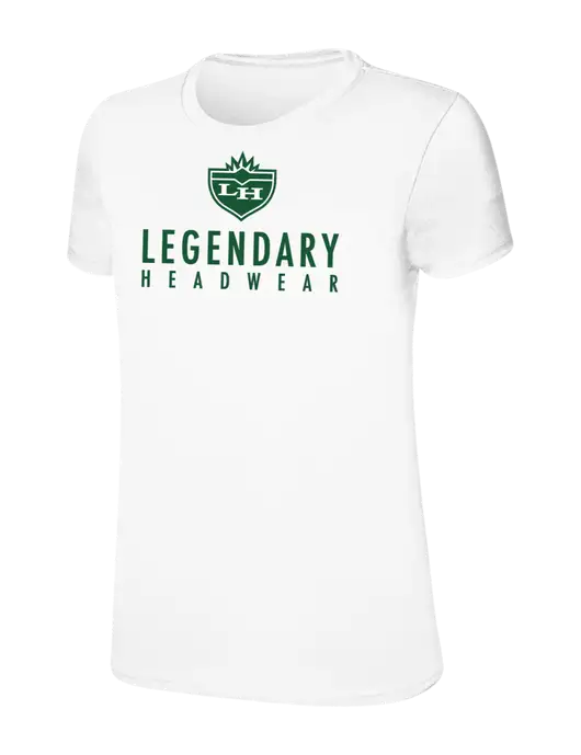 Womens Ring Spun White 4.5 oz T-Shirt w/Legendary Logo