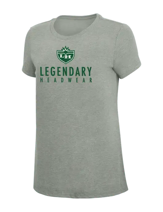 Womens Simply Soft Grey Frost 4.5oz  Poly/Combed Ring Spun Cotton T-Shirt w/Legendary Logo