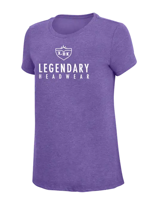 Womens Simply Soft Purple Frost 4.5oz  Poly/Combed Ring Spun Cotton T-Shirt w/Legendary Logo
