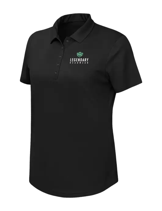 Callaway Womens Birdseye Black Polo w/Legendary Logo