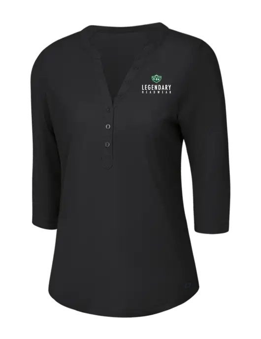 OGIO Blacktop Jewel Henley w/Legendary Logo