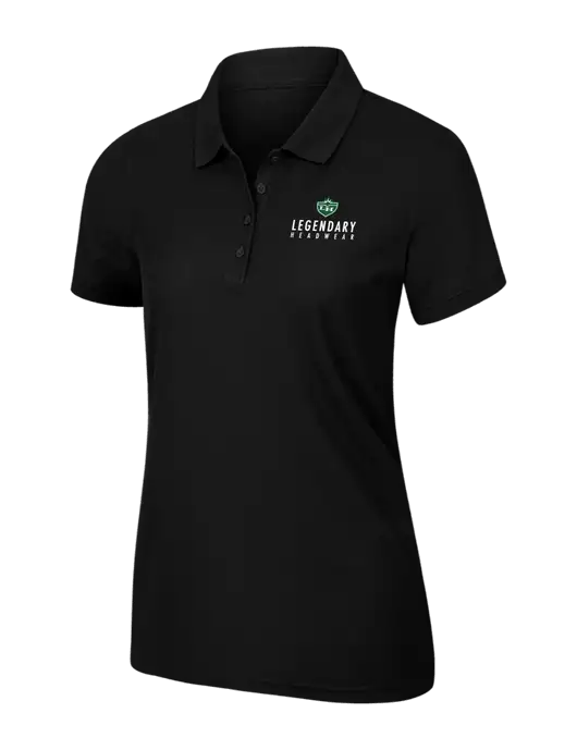Womens Black Core Classic Pique Polo w/Legendary Logo