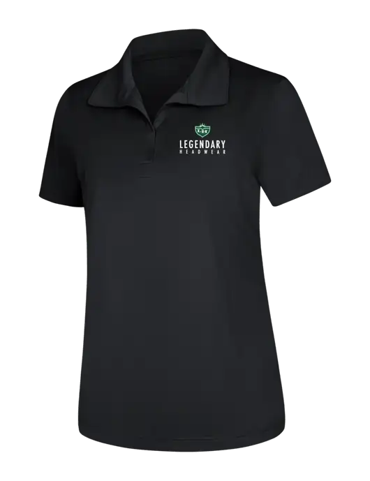 Womens Black Micropique Sport-Wick Polo w/Legendary Logo