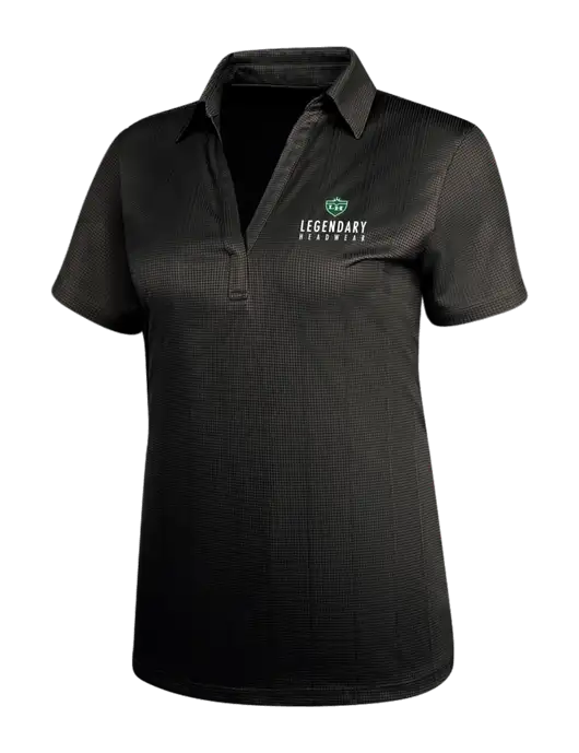 Black Womens Performance Fine Jacquard Polo w/Legendary Logo