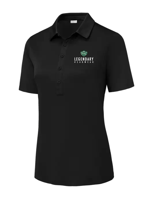 Black Womens Posi-UV Pro Polo w/Legendary Logo