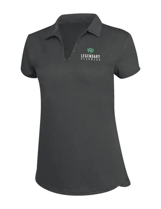 Womens Charcoal Trace Heather Polo w/Legendary Logo