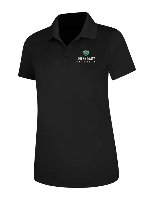 Black Womens Dry Zone UV Mesh Polo w/Legendary Logo
