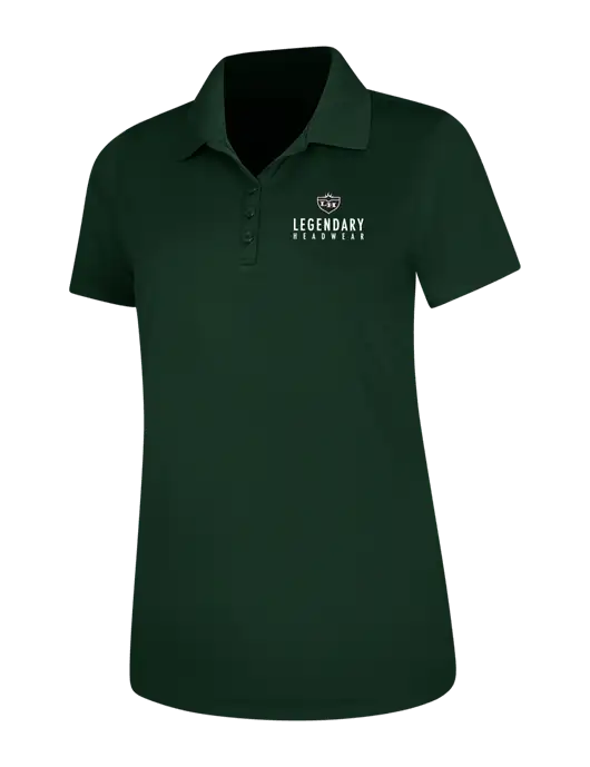 Dark Green Womens Dry Zone UV Mesh Polo w/Legendary Logo