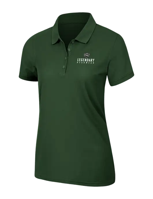 Dark Green Womens Core Classic Pique Polo w/Legendary Logo