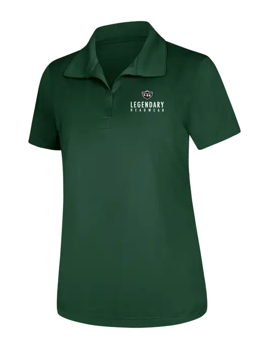 Womens Dark Green Micropique Sport-Wick Polo w/Legendary Logo