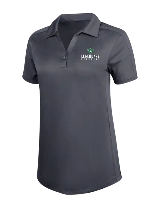 Womens Dark Grey Diamond Jacquard Polo w/Legendary Logo