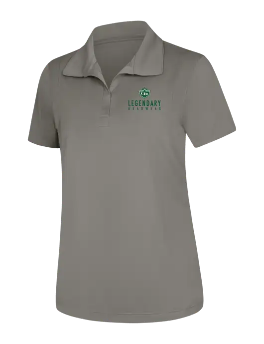 Womens Medium Grey Micropique Sport-Wick Polo w/Legendary Logo