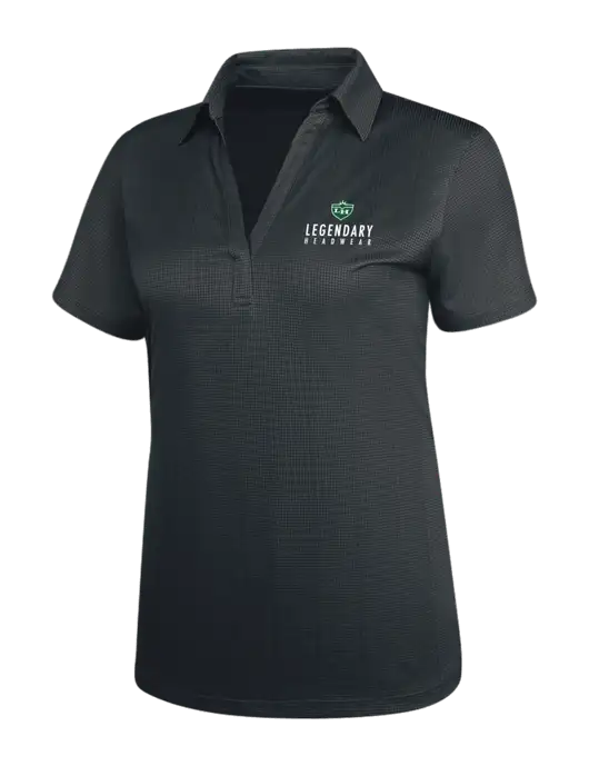 Dark Grey Womens Performance Fine Jacquard Polo w/Legendary Logo