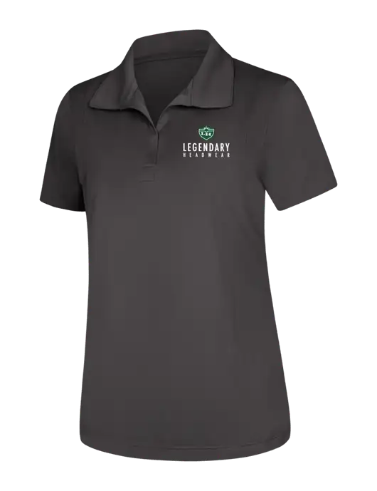 Womens Dark Grey Micropique Sport-Wick Polo w/Legendary Logo