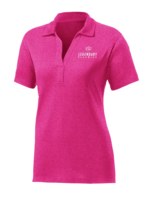 Womens Pink Raspberry Heather Contender Polo w/Legendary Logo