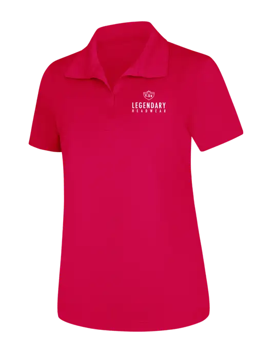Womens Pink Raspberry Micropique Sport-Wick Polo w/Legendary Logo