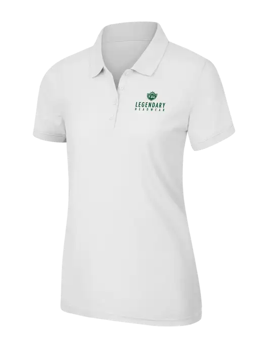 White Womens Core Classic Pique Polo w/Legendary Logo