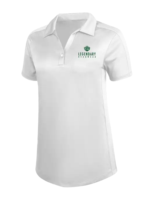 Womens White Diamond Jacquard Polo w/Legendary Logo