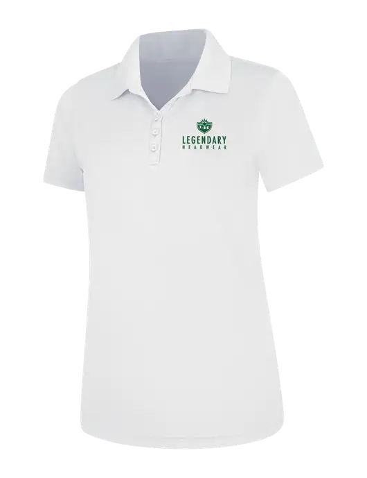 White Womens Dry Zone UV Mesh Polo w/Legendary Logo