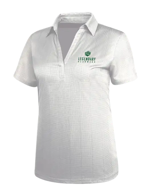 White Womens Performance Fine Jacquard Polo w/Legendary Logo