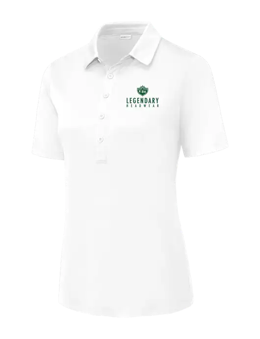 White Womens Posi-UV Pro Polo w/Legendary Logo
