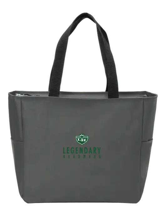 Everyday Charcoal Zip Tote Dark w/Legendary Logo