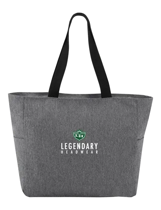 Everyday Heather Grey Zip Tote  w/Legendary Logo