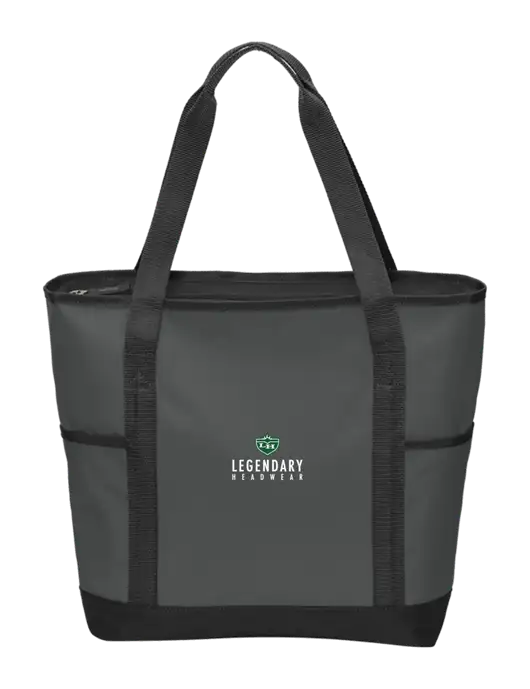 On the Go Charcoal/Black Tote  w/Legendary Logo